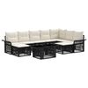 vidaXL Ensemble de canap&eacute; de jardin 10 pc Noir et blanc cr&egrave;me