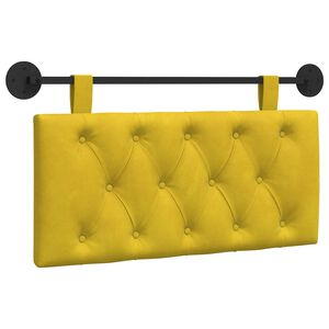 vidaXL T&ecirc;te de lit suspendue Jaune Velours