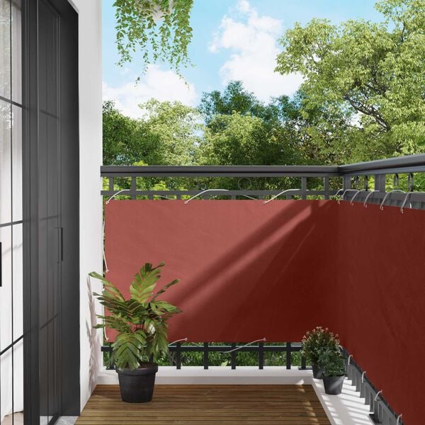 vidaXL &Eacute;cran de balcon Terre cuite 100 x 400 cm Tissu Oxford