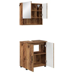 vidaXL Ensemble de mobilier de salle de bain 2 pc Bois Ancien