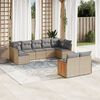 vidaXL Salon de jardin avec coussins 9 pcs beige r&eacute;sine tress&eacute;e
