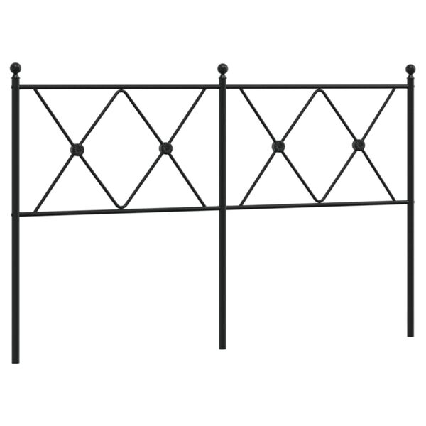 vidaXL T&ecirc;te de lit de remplacement m&eacute;tal noir 137 cm