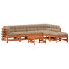 vidaXL Ensemble de salon de jardin 7 pcs Brun cire Bois de pin massif
