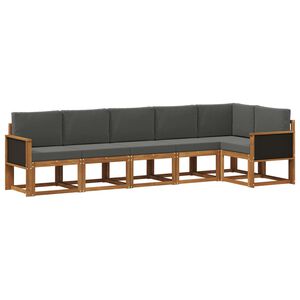 vidaXL Ensemble de canap&eacute;s d'ext&eacute;rieur 6 pcs Naturel et Anthracite