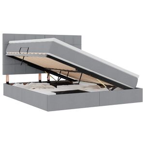 vidaXL Lit avec rangement et matelas Gris clair 160 x 200 cm tissu