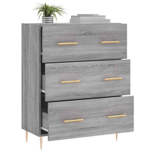 vidaXL Buffet sonoma gris 69,5x34x90 cm bois d'ing&eacute;nierie
