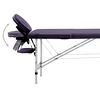 vidaXL Table de massage pliable 2 zones Aluminium Violet
