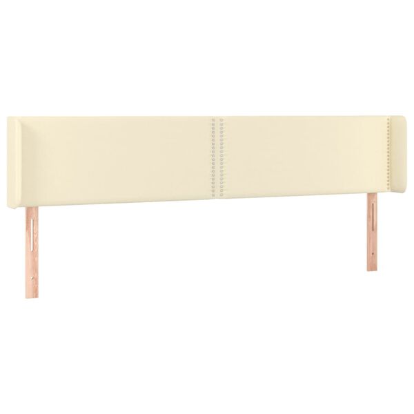 vidaXL T&ecirc;te de lit &agrave; LED Cr&egrave;me 163x16x78/88 cm Similicuir