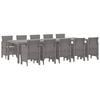 vidaXL Ensemble de salle &agrave; manger pour jardin 11 pc Gris clair