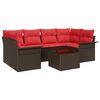 vidaXL Ensemble de canap&eacute; de jardin 7 pcs Marron polyrotin