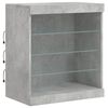 vidaXL Buffet avec lumi&egrave;res LED gris b&eacute;ton 181,5x37x67 cm