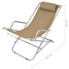 vidaXL Chaises inclinables de terrasse lot de2 Acier Taupe