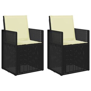 vidaXL Chaises de jardin salle &agrave; manger 2 pc Anthracite et cr&egrave;me PP