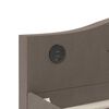vidaXL Lit avec matelas et USB Taupe Tissu 90x200 cm