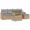 vidaXL Ensemble de si&egrave;ges d'ext&eacute;rieur 6 pc Beige Poly rotin