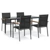 vidaXL Ensemble &agrave; manger de jardin 5 pcs noir textil&egrave;ne et acier