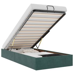 vidaXL Cadre de lit ottoman sans matelas vert fonc&eacute; 80x200 cm velours