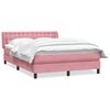 vidaXL Sommier &agrave; lattes de lit avec matelas rose 140x220 cm velours
