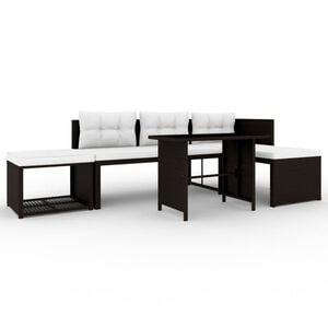 vidaXL Salon de jardin 4 pcs R&eacute;sine tress&eacute;e Marron