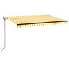 vidaXL Auvent manuel r&eacute;tractable 450x350 cm Jaune et blanc