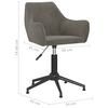 vidaXL Chaises pivotantes &agrave; manger lot de 2 gris fonc&eacute; velours