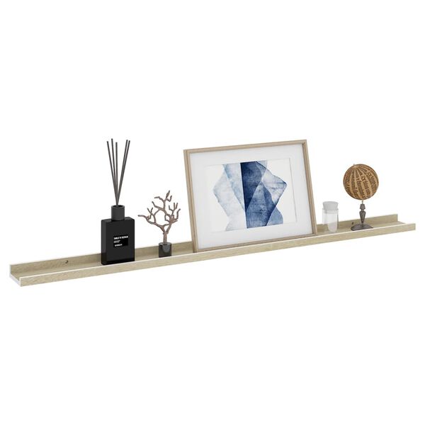 vidaXL &Eacute;tag&egrave;res murales 4 pcs blanc et ch&ecirc;ne sonoma 115x9x3 cm