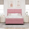 vidaXL Lit &agrave; ressorts avec matelas Rose 140 x 190 cm tissu