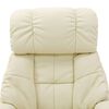 vidaXL Fauteuil de massage inclinable Cr&egrave;me Similicuir et bois courb&eacute;
