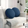 vidaXL Coussins de si&egrave;ge 2 pcs Bleu &Oslash;50 x 19 cm tissu