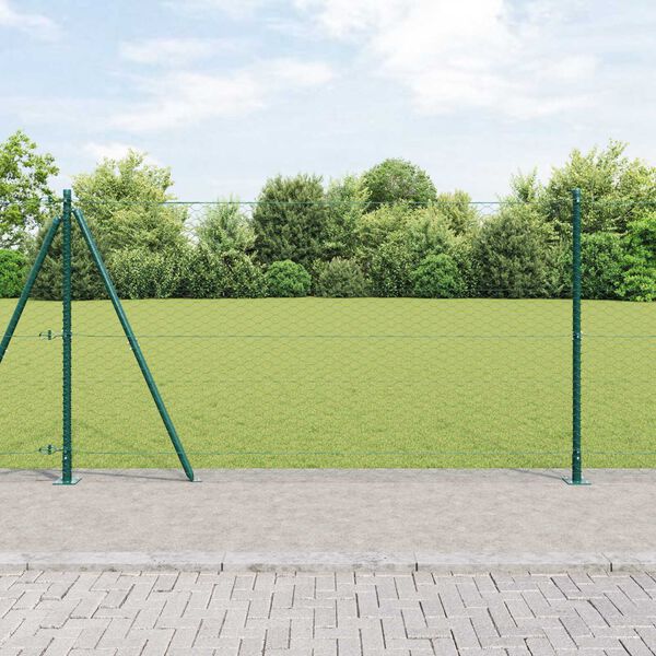 vidaXL Poteau de cl&ocirc;ture. Vert 10 x 1,2 m (maillage de 36 mm)