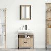 vidaXL Ensemble de mobilier de salle de bain avec &eacute;tag&egrave;re 2 pcs Marron