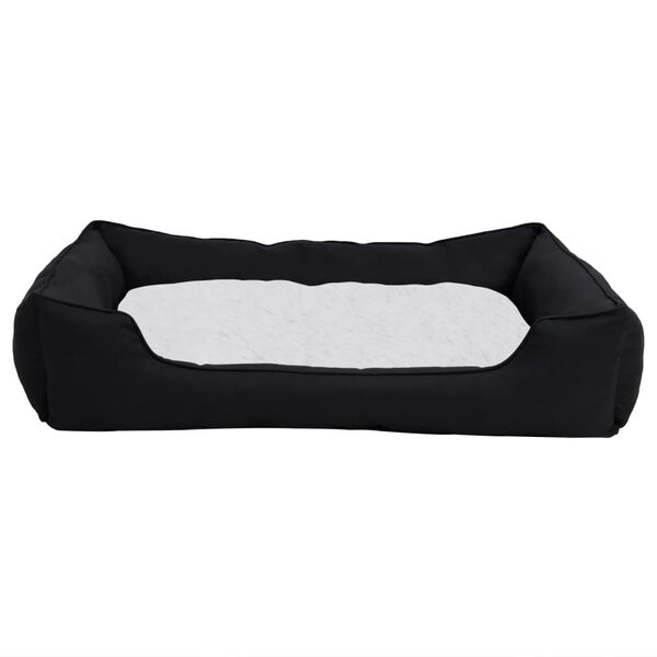 vidaXL Lit pour chiens Noir et blanc 85,5x70x23 cm Aspect lin Polaire