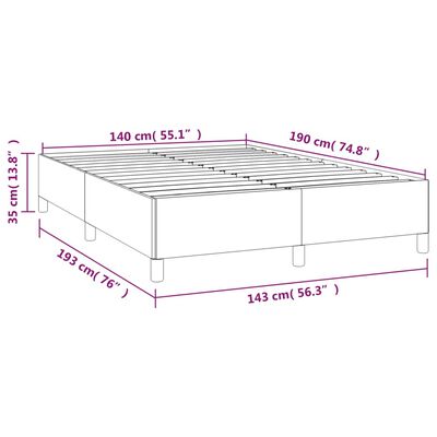 vidaXL Cadre de lit sans matelas blanc 140x190 cm similicuir