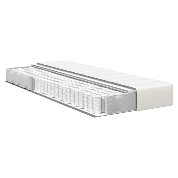 vidaXL Matelas de Lit avec matelas Cr&egrave;me 90 x 190 cm tissu