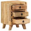 vidaXL Table de chevet 2 pcs 37x32x50 cm bois massif de manguier brut