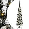 vidaXL Sapin de No&euml;l artificiel Blanc 120 cm PVC, m&eacute;tal et plastique