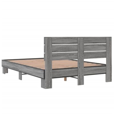 vidaXL Cadre de lit sans matelas sonoma gris 120x200 cm