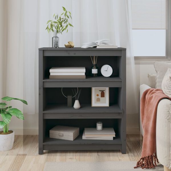 vidaXL Biblioth&egrave;que Gris 80x35x97 cm Bois de pin massif