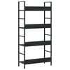 vidaXL Biblioth&egrave;que &agrave; 4 niveaux noir 60x27,6x124,5cm bois d'ing&eacute;nierie