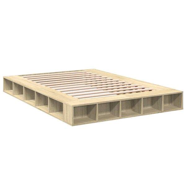 vidaXL Cadre de lit sans matelas ch&ecirc;ne sonoma 150x200 cm