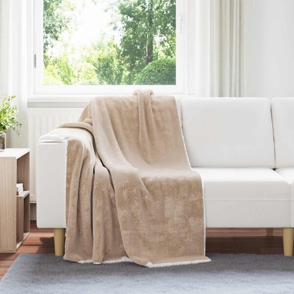 vidaXL Jet&eacute; Camel 130 x 150 cm Toison