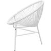 vidaXL Chaise de jardin en corde forme de lune r&eacute;sine tress&eacute;e blanc