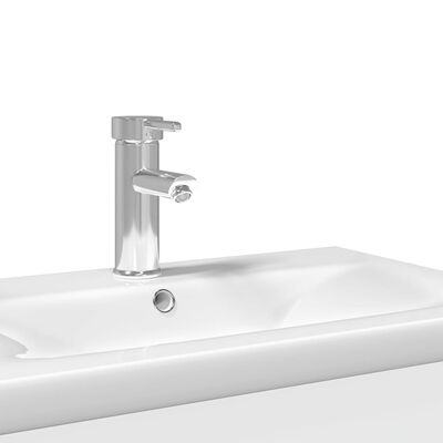vidaXL Armoire lavabo de salle de bain avec bassin intégré blanc