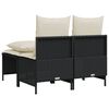 vidaXL Salon de jardin 4 pcs avec coussins noir r&eacute;sine tress&eacute;e