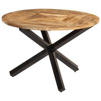 vidaXL Table à manger Ø110x75 cm bois massif de manguier brut