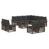 vidaXL Ensemble de canap&eacute; de jardin 12 pc Gris et Gris fonc&eacute; polyrotin