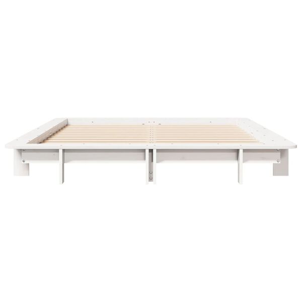 vidaXL Cadre de lit sans matelas blanc 140x200 cm bois de pin massif