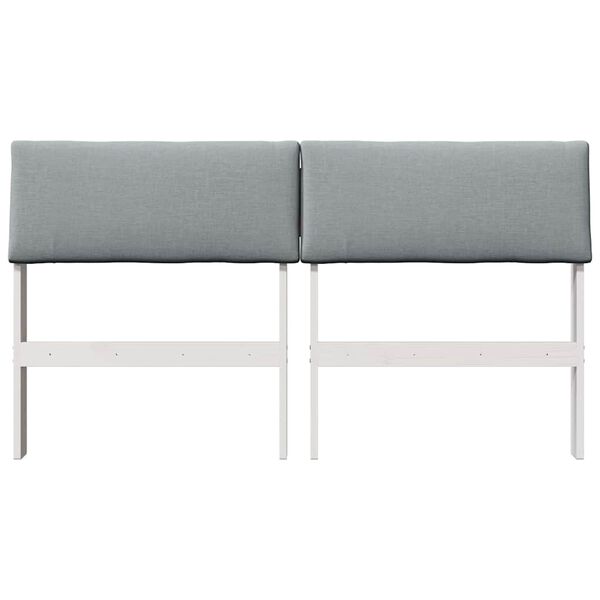vidaXL T&ecirc;te de lit capitonn&eacute;e Gris clair 160 cm Pin massif