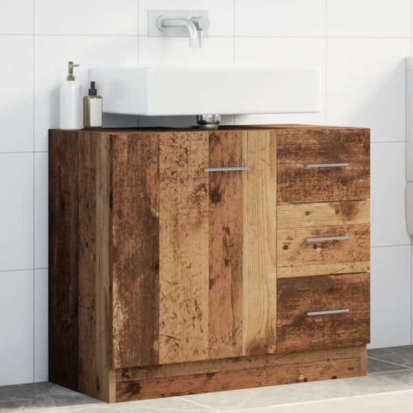 vidaXL Armoire d'&eacute;vier vieux bois 63x30x54 cm bois d'ing&eacute;nierie