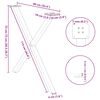vidaXL Pieds de table &agrave; manger en forme de X, 2 pi&egrave;ces, noir, 90 x (72-73) cm, acier